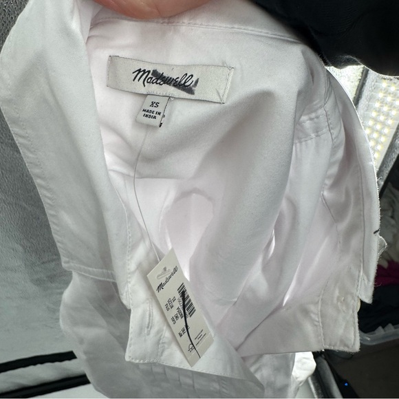 NWT Madewell Tuxedo Button-Up Shirt in Poplin in Eyelit White - Picture 11 of 13